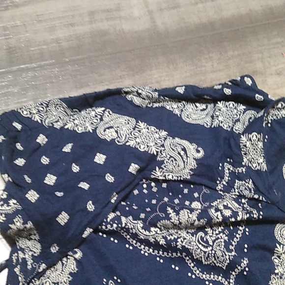 TOMMY HILFIGER  blue & cream maxi-dress with adjustable spaghetti straps - Picture 7 of 8